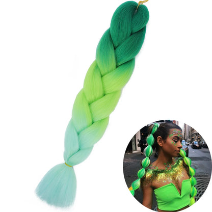AZQUEEN 24 Inches Jumbo Braiding Hair Synthetic Hair Extensions Afro Ombre Crochet Braid Hair Wholesale For Women