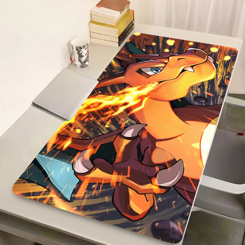 Japan Anime Magma Mouse Pad Laptop Kawaii P-pokemon C-charizard Keyboard Rug PC XXL Rug Gamer Cabinet Mousepad Big Cool Desk Mat