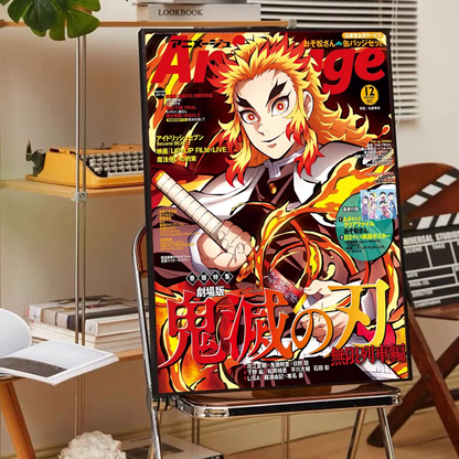 Anime Demon Slayer R-Rengoku Kyoujurou Poster Anime Posters Sticky HD Quality Wall Art Retro Posters for Home Kawaii Room Decor