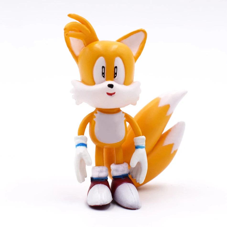 New whole set sale Sonic Tails Werehog Action Figures Blue Shadow Doll Cartoon Figurines Collectible Dolls Kids Hedgehog Toy