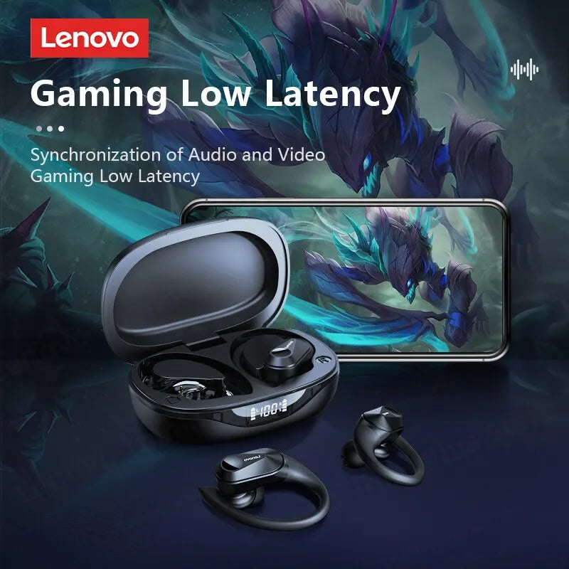 Lenovo LP75 Bluetooth 5,3 auriculares TWS deporte inalámbrico auriculares LED pantalla Digital estéreo HiFi reducción de ruido auriculares para juegos