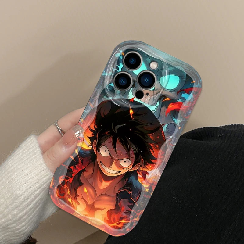 One Pieceee Anime Luffyyy For Apple iPhone 15 14 13 12 11 XS XR X Pro Max Plus Wave Oil TPU Phone Case