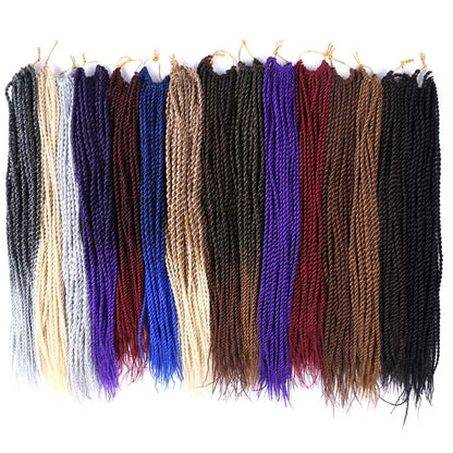 Sallyhair Synthetic Senegalese Twist 30Roots/Pack Crochet Braids Hair Brown Color Braid Hair Ombre Micro Senegal Braiding Hair