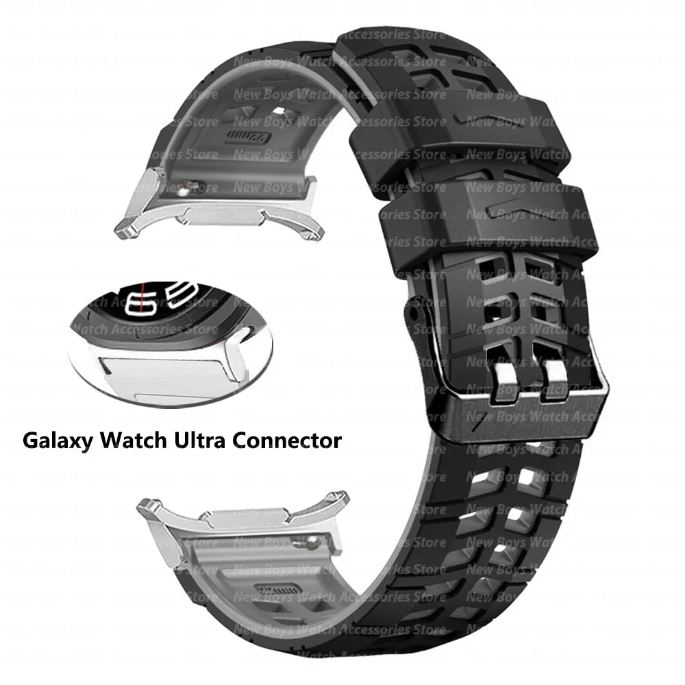 Silicone Band for Samsung Galaxy Watch Ultra 47mm Galaxy ULTRA 47MM No Gaps Quick Fit Sport Bracelet Curved End ultra 47 Strap