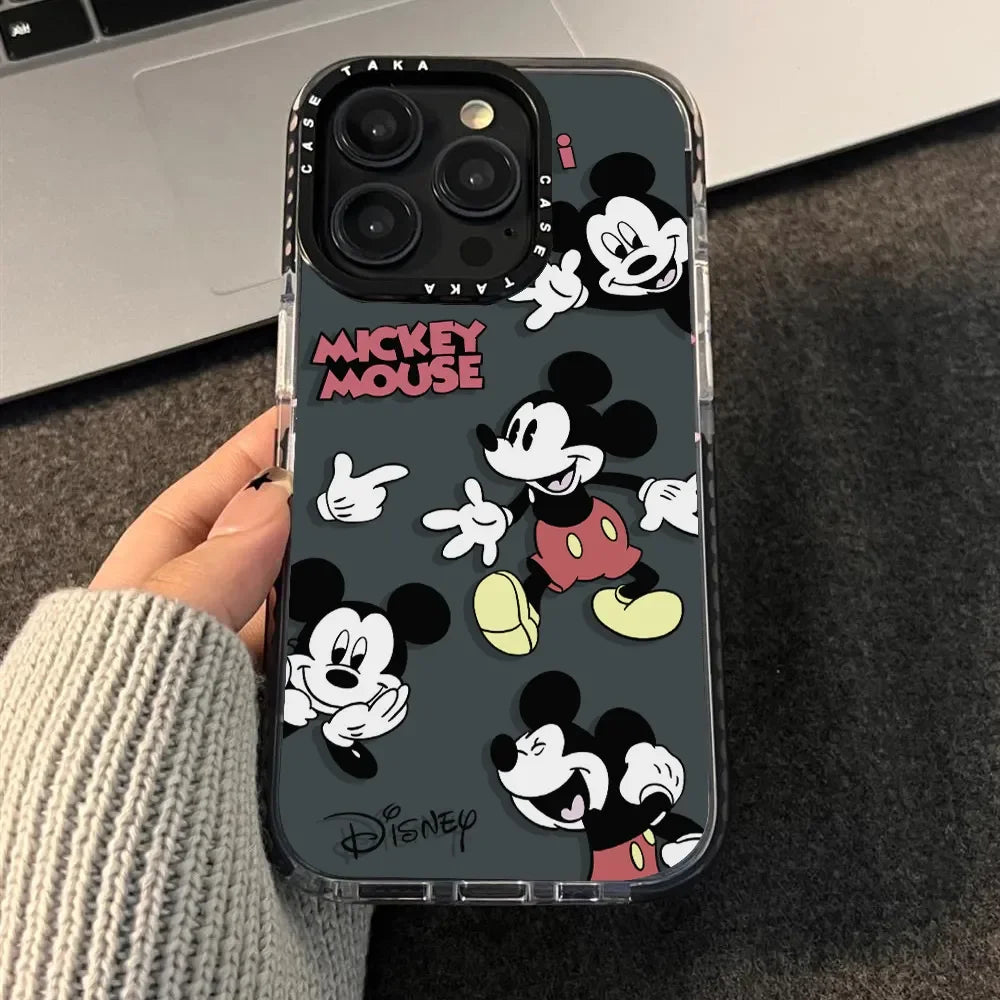 Mickeyy Minniee Mouse Donald Duck Happy Phone Case For iPhone 14 12 13 11 15 Pro Max XR XS MAX 7 8 PLUS MINI Cartoon Cover