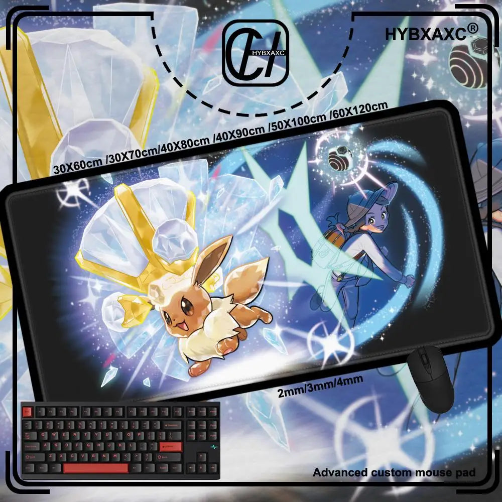 Anime Pokemon Mouse Pad Gengar Greninja Mewtwo Charizard Eevee XXL Mousepad Computer Keyboard Pad Manga Accessories Desk Mat