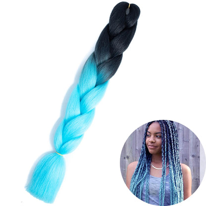 AZQUEEN 24 Inches Jumbo Braiding Hair Synthetic Hair Extensions Afro Ombre Crochet Braid Hair Wholesale For Women