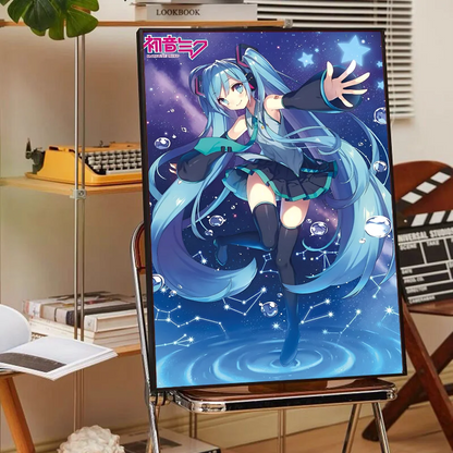 H-HATSUNE M-MIKU Poster Self-adhesive Art Poster Whitepaper Prints Posters Artwork Home Decor