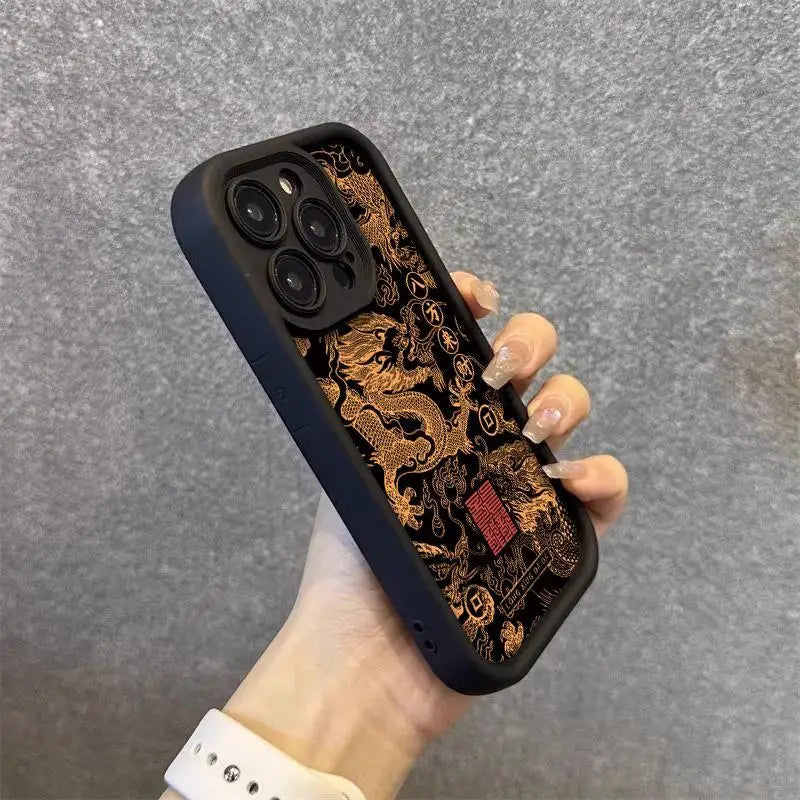 Luxury Fashion East Dragon Soft Phone Case for Samsung Galaxy S24 Ultra S23FE S22 S21 Plus A54 A55 A53 A15 A35 A14 A34 A32 Cover