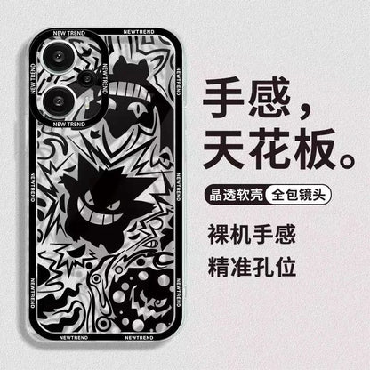 P-Pokemon Gengar Casing For Iphone 16 15 14 13 12 11 Pro Max XR XS Max X 6 6S 7 8 15 Plus  Cover Cartoon  Soft TPU Case