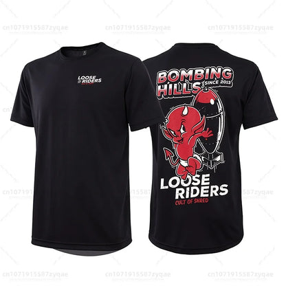 Loose Rider-Cycling Sweatshirt for Men, Short Sleeve, Enduro Motocross, BMX, Sweat-Wicking, Wet, New