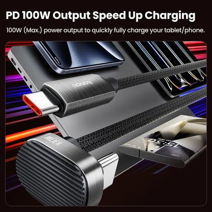 Toocki 100W U-Shaped 180 Degree Elbow Type C To Type C Mobile Game Cable USB C to Lighting Fast Charge Cable For Iphone Xiaomi