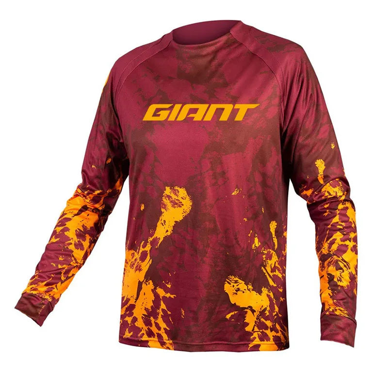 Off-road Endurance Downhill Jersey MTB Bicycle Shirt BMX Mountain Bike Sweatshirt Breathable Quick-Drying Shirt