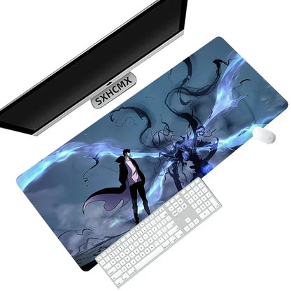 Gaming Mouse Pad Anime Solo Leveling Large Desk Mat XXL Computer Accessories Mousepad 900x400 Stitch Edge Rubber Keyboard Mat