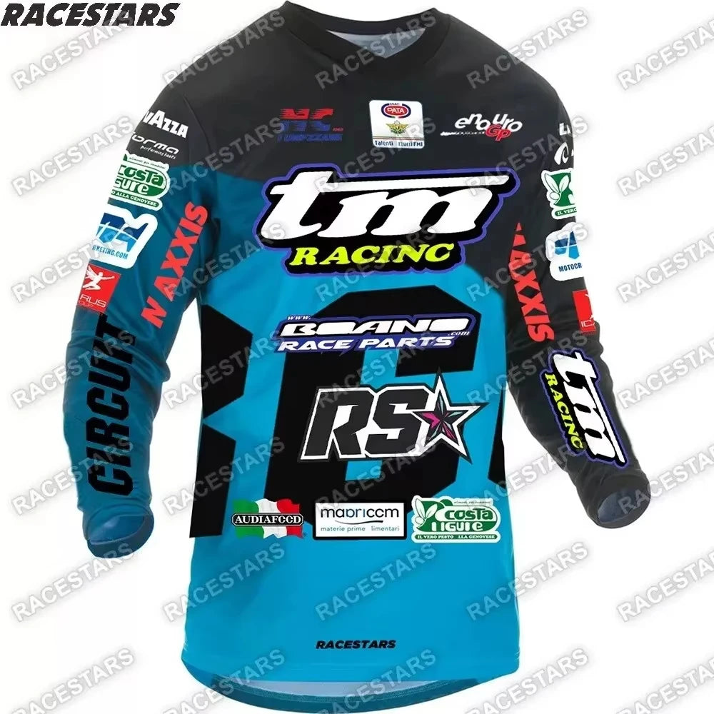 2025 Men's Sunscreen Off Road Motorcycle Sportswear Tm Racing Long Sleeve Off Road Motorcycle Endurance Race Mountain Bike Shirt