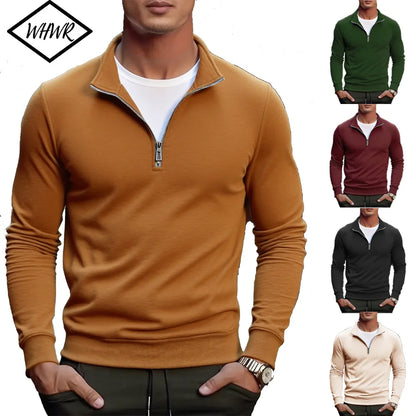 Men's Warm Sweatshirts Breathable Casual Sports Hiking Turtleneck Pullover Tops Men's Outdoor Mock Neck Tops Streetwear