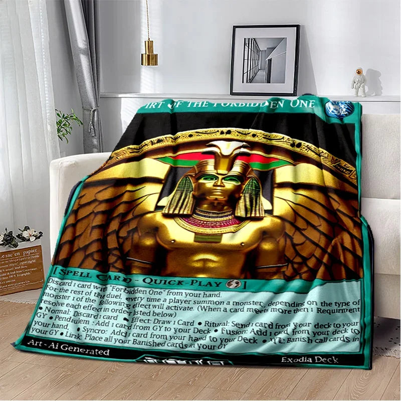 3D Monster Gold Card Cartoon  Yu-Gi-Oh Anime Dack Magician Game Soft Flannel Blanket