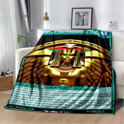 3D Monster Gold Card Cartoon  Yu-Gi-Oh Anime Dack Magician Game Soft Flannel Blanket