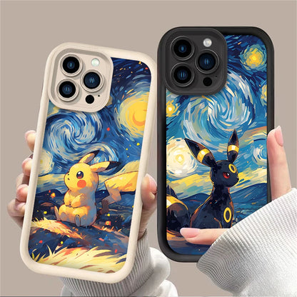 Anime P-Pokemon Phone Case for iPhone 16 15 14 13 12 11 Pro Max XS X XR 8 7 6S Plus SE 2020 Soft Silicone Printing Back Cover