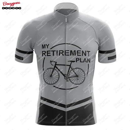 Men’s Short Sleeve Reflective MTB Cycling Jersey - Perfect for Retirement Plan enthusiasts, this Pro Team Downhill Mountain Bicycle Clothing is ideal for Summer rides