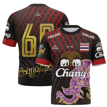 Thailand National Elephant Thai Pattern Football Jersey T-Shirt Men Women Unisex Country Pride Graphic Tee Summer outdoors