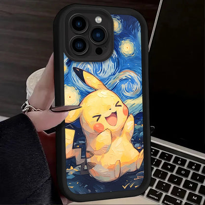 Anime P-Pokemon Phone Case for iPhone 16 15 14 13 12 11 Pro Max XS X XR 8 7 6S Plus SE 2020 Soft Silicone Printing Back Cover