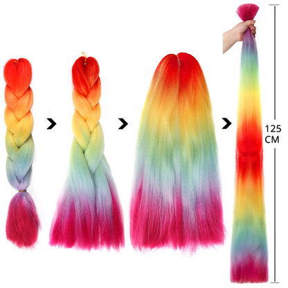 Jumbo Braiding Hair Synthetic Crochet Braids Hair Knotless Braids For Box Braids Senegales Tribal Braids Yaki Hair Extensions