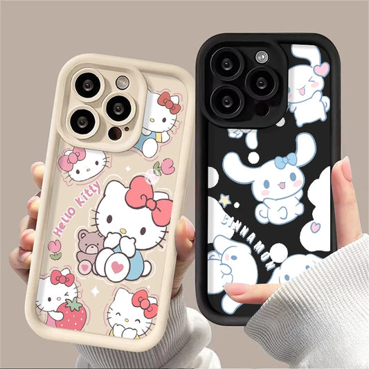 Hello Kittyyy Case for iPhone 14 15 Pro Max 13 12 11 X XS XR 7 8 Plus SE 2020 Silicone Shockproof Cover
