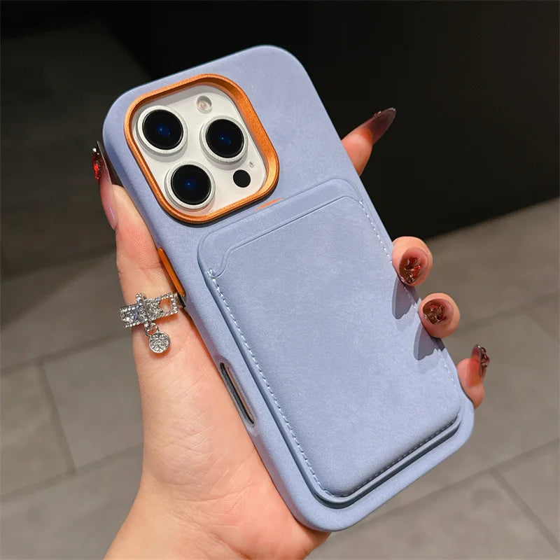 Magnetic Detachable PU Leather 2-in-1 Card Holder Shockproof Phone Case for iPhone 13/14/15/16 Pro Max Plus with Magsafe