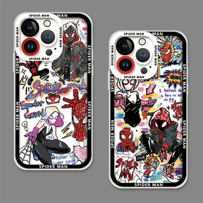 Spider Mannn Phone Case For iPhone 15 14 Pro Max 13 12 Mini 11 Pro XR XS X 8 7 6 6S Plus SE 2020 Clear Soft Silicone Cover