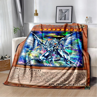 3D Monster Gold Card Cartoon  Yu-Gi-Oh Anime Dack Magician Game Soft Flannel Blanket