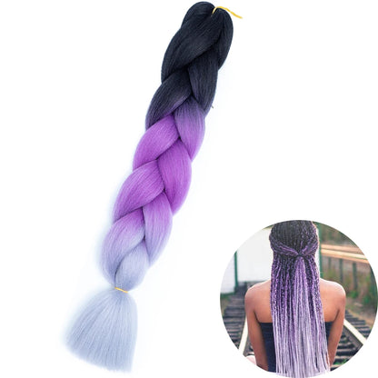 AZQUEEN 24 Inches Jumbo Braiding Hair Synthetic Hair Extensions Afro Ombre Crochet Braid Hair Wholesale For Women