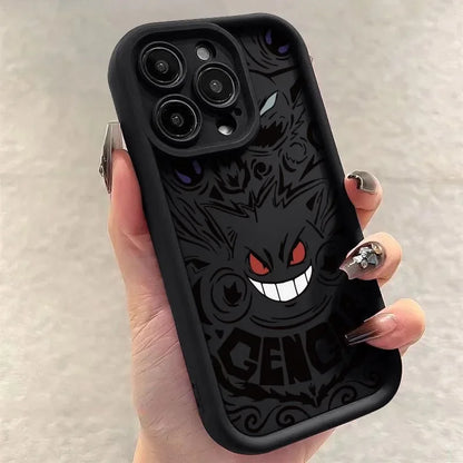 Pokemon Gengar Phone Case for iPhone 16 15 14 13 12 Mini 11 Pro Max XS X XR 8 7 Plus Liquid Soft Silicone Shockproof Back Cover