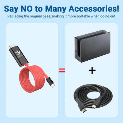 2M/6.6FT Switch Dock with 1080P@30Hz Output, USB C to HDMI Adapter with 100W PD Charging for Nintendo Switch/OLED, SteamDeck