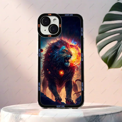 Lion Pattern Phone Case For iPhone 16 15 14 13 12 11 Plus Pro Max Mini XS X XR Soft Silicone Cover