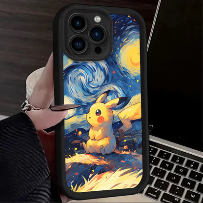 Anime P-Pokemon Phone Case for iPhone 16 15 14 13 12 11 Pro Max XS X XR 8 7 6S Plus SE 2020 Soft Silicone Printing Back Cover