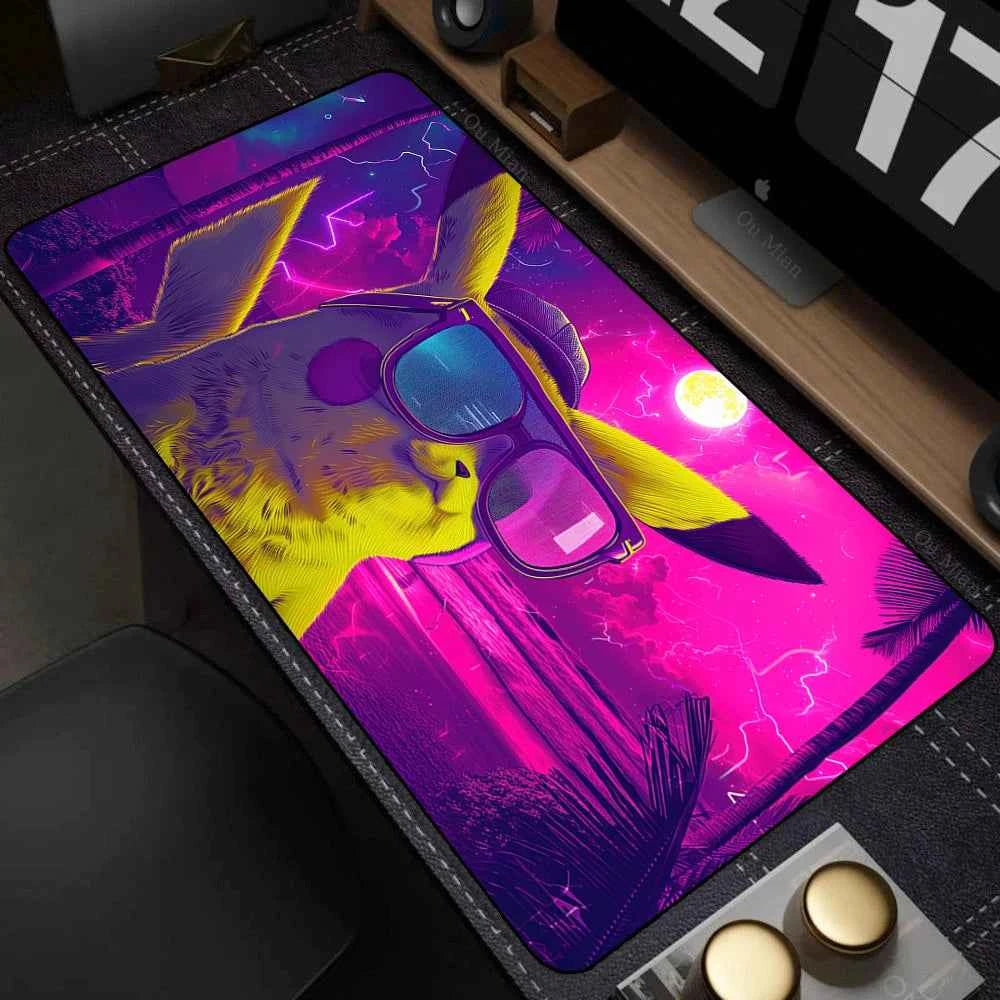 Leather Mouse Pad Pokemon Pikachu Mouse Mat Desk Mousepad For LOL Lockedge Large Gaming Accessories Computer Gamer Keyboard Pad
