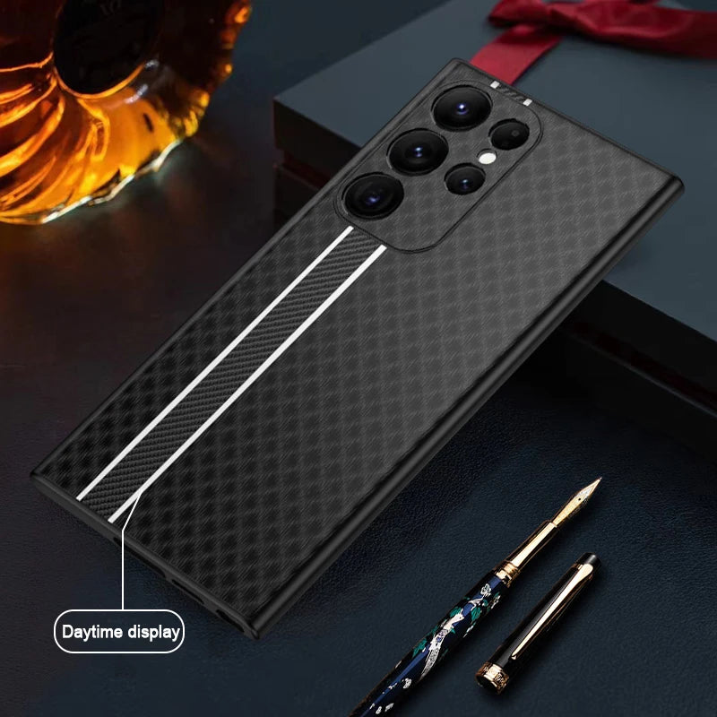 Carbon Fiber Pattern Case For Samsung Galaxy S23 Ultra Plus S22 S24