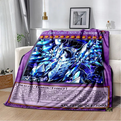 3D Monster Gold Card Cartoon  Yu-Gi-Oh Anime Dack Magician Game Soft Flannel Blanket
