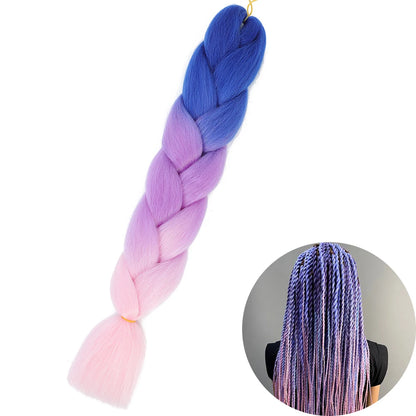 AZQUEEN 24 Inches Jumbo Braiding Hair Synthetic Hair Extensions Afro Ombre Crochet Braid Hair Wholesale For Women
