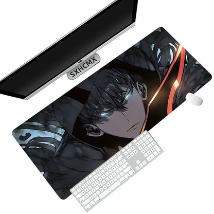 Gaming Mouse Pad Anime Solo Leveling Large Desk Mat XXL Computer Accessories Mousepad 900x400 Stitch Edge Rubber Keyboard Mat