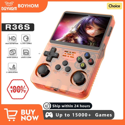 Open Source R36S Retro Handheld Video Game Console Linux System 3.5 Inch IPS Screen Portable Pocket Video Player 64GB 128G Games