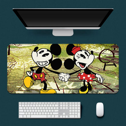 Cute Cartoon Mickey Minnie Mousepad HD Printing Computer Gamers Locking Edge Non-slip Mouse Pad XXL90x40cm Keyboard PC Desk Pad