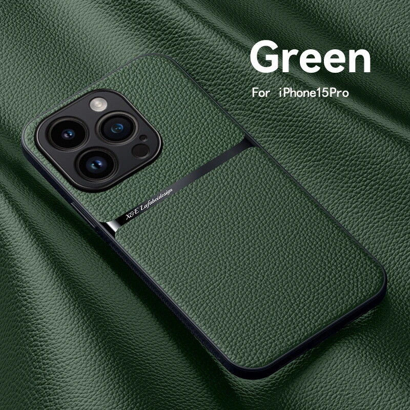 Magnetic Leather Phone Case For iPhone 16 13 12 11 Pro Max Matte Cases For iPhone 15 14 Pro Max 16 Plus Lens Protector Cover