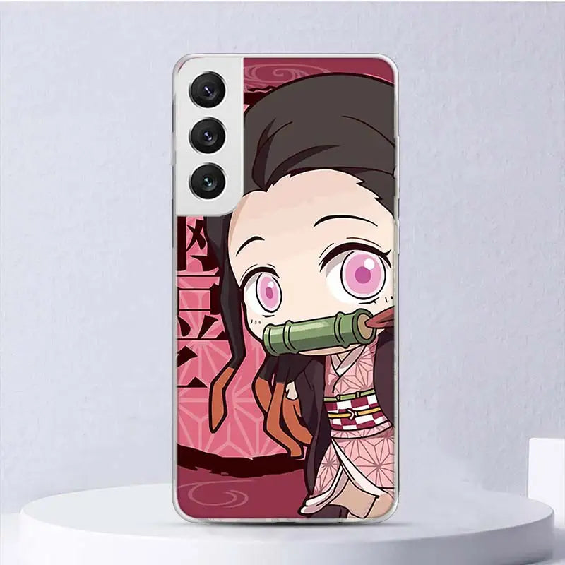 Demon😈Slayer Cute Anime Soft Case For Samsung Galaxy S24 S23 S22 Plus Phone Cover