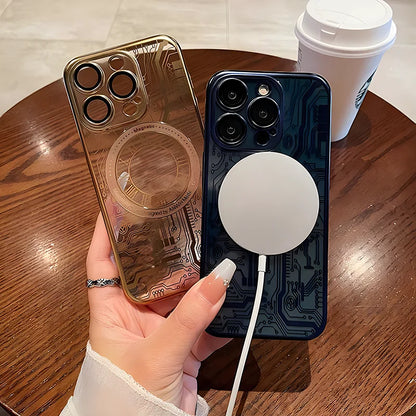 Luxury Transparent For Magsafe Magnetic Case For iPhone 15 14 13 12 11 16 Pro Max Wireless Charging Cover 16 15 Plus Accessories