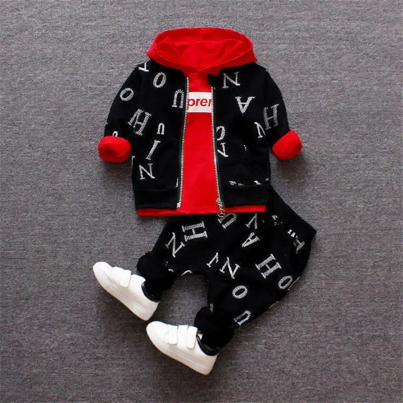 Spring and Autumn Boys Clothing Set Girls' Spring and Autumn Leisure Three piece Set Infant and Young Children's Clothing