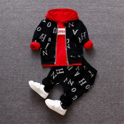 Spring and Autumn Boys Clothing Set Girls' Spring and Autumn Leisure Three piece Set Infant and Young Children's Clothing