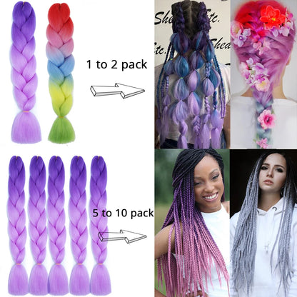Jumbo Braiding Hair Synthetic Crochet Braids Hair Knotless Braids For Box Braids Senegales Tribal Braids Yaki Hair Extensions