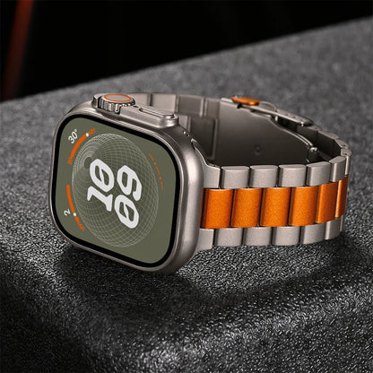 Ultra Titanium Band For Apple Watch 49mm 45mm 44mm 42mm Luxury Metal Strap For iWatch Series 9 8 7 6 5 4 SE Business Bracelet